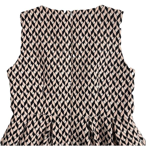 Gerard Darel Pink Black Argyle/Diamond Sun Dress Pleated Midi- 40 - Picture 3 of 13